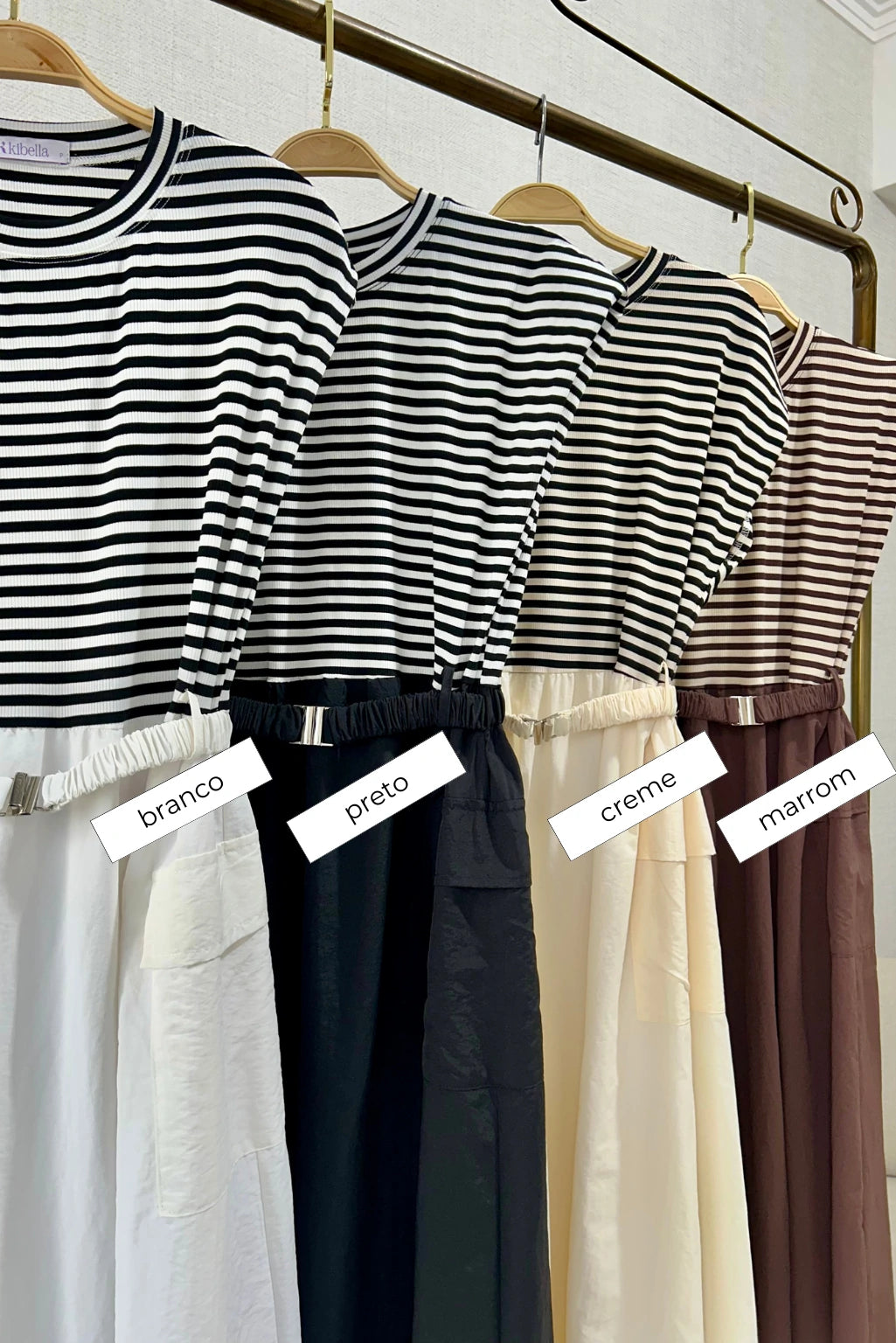 Vestido Listrado Marina