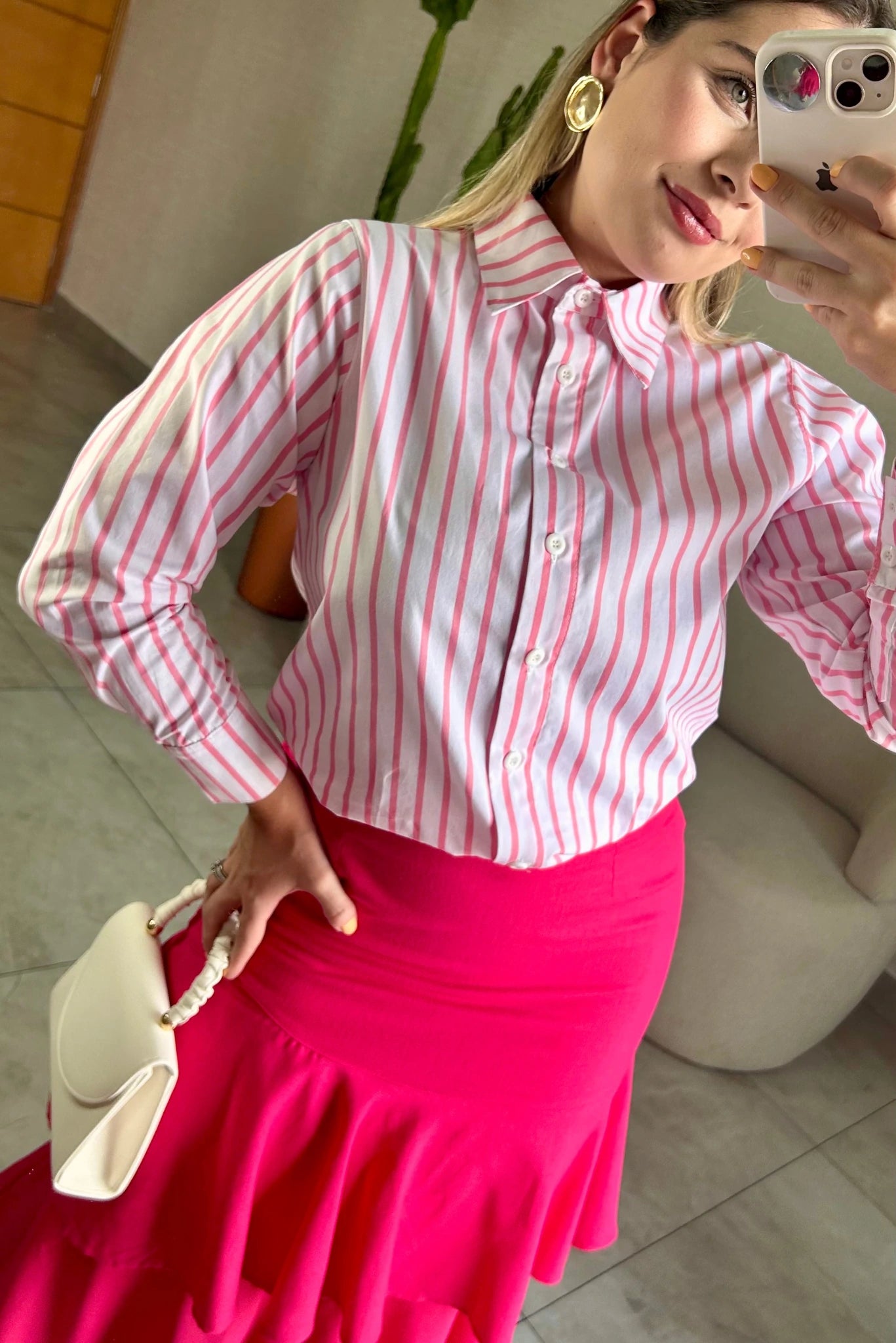 Camisa Listrada Celeste