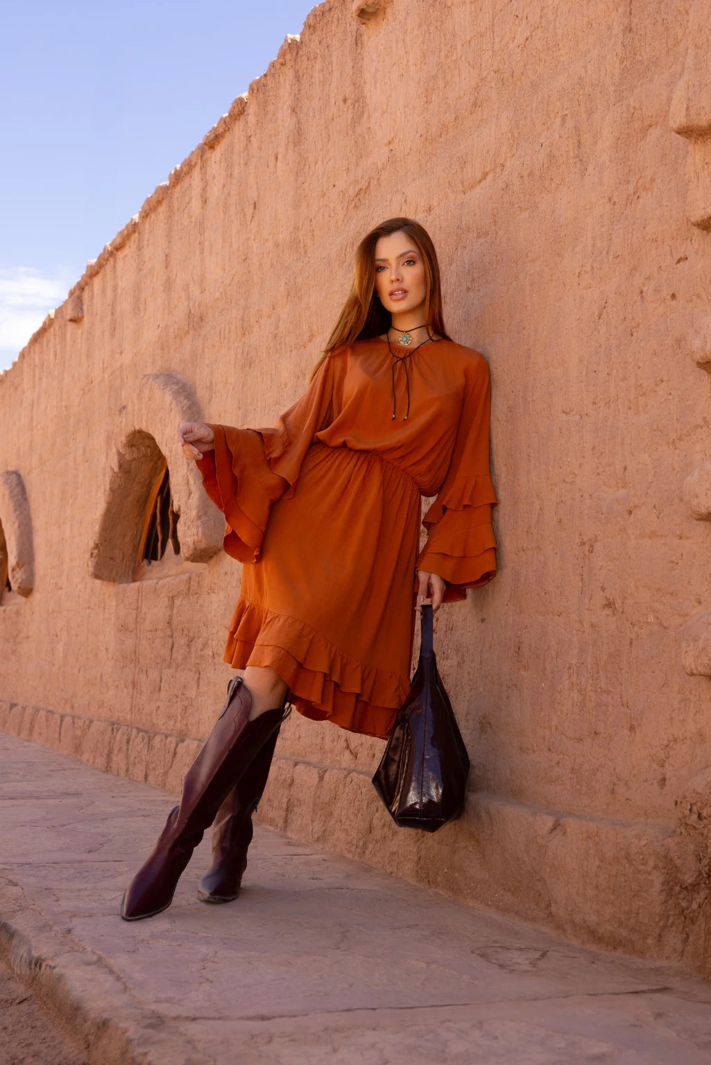 Vestido Babados Dunas