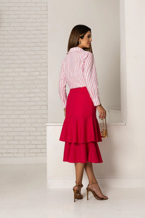 Camisa Listrada Celeste