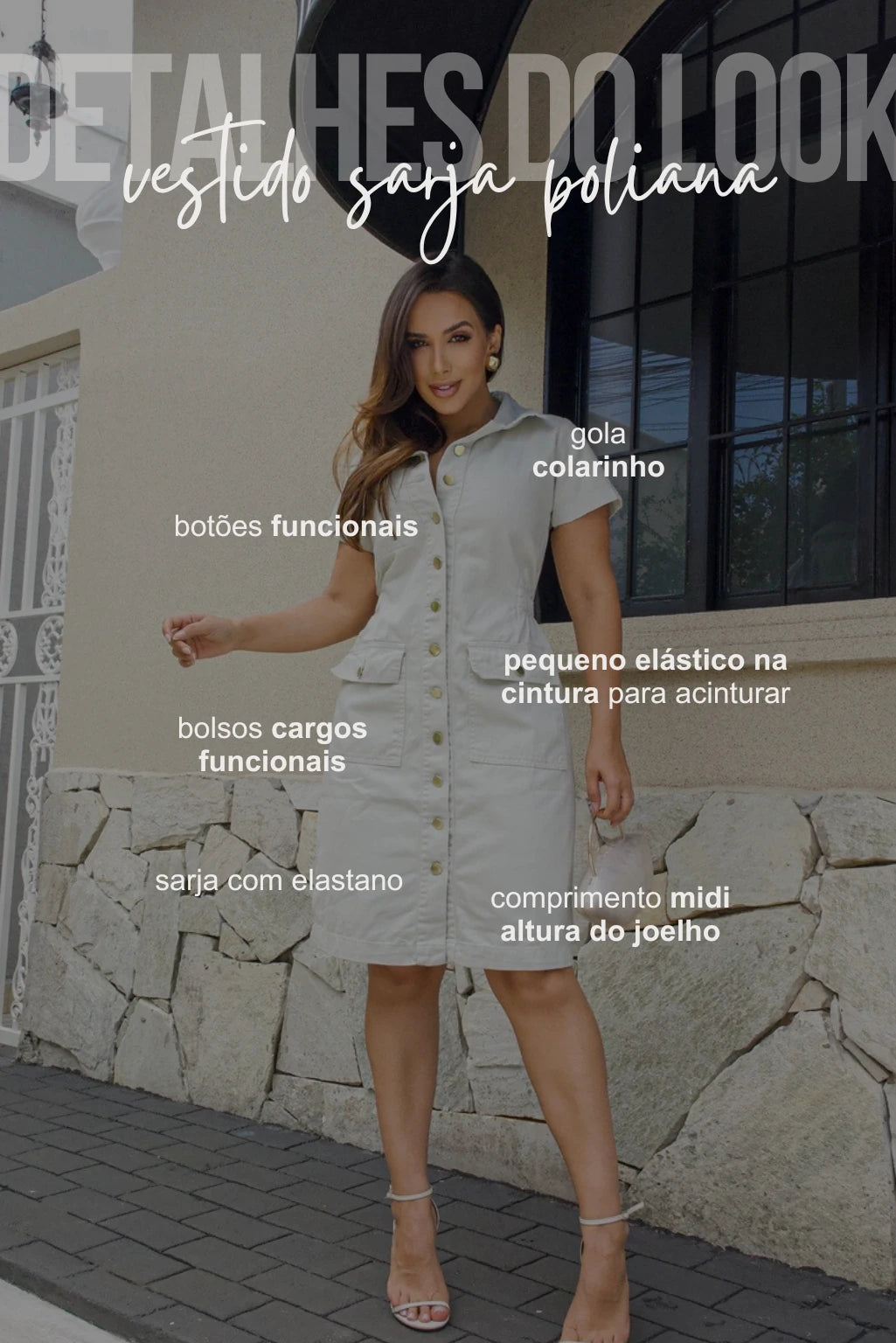 Vestido Sarja Poliana