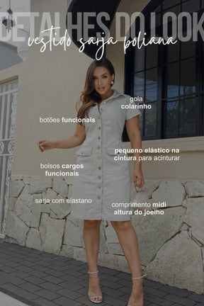 Vestido Sarja Poliana