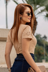 T-shirt Manga Bordada