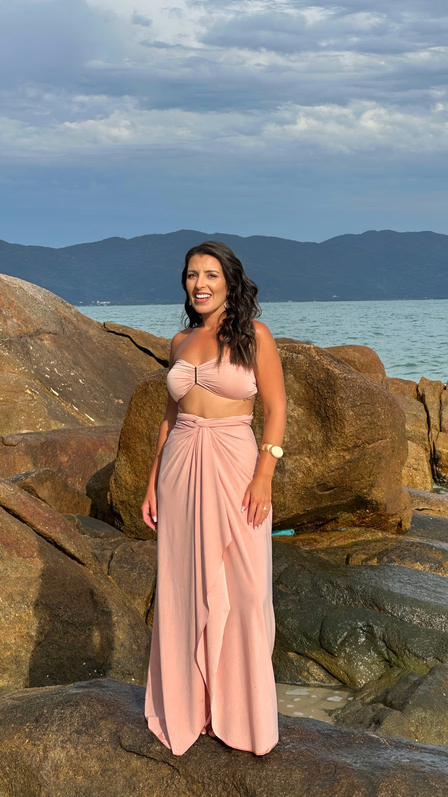 Conjunto saída Eliora longa & top peróla